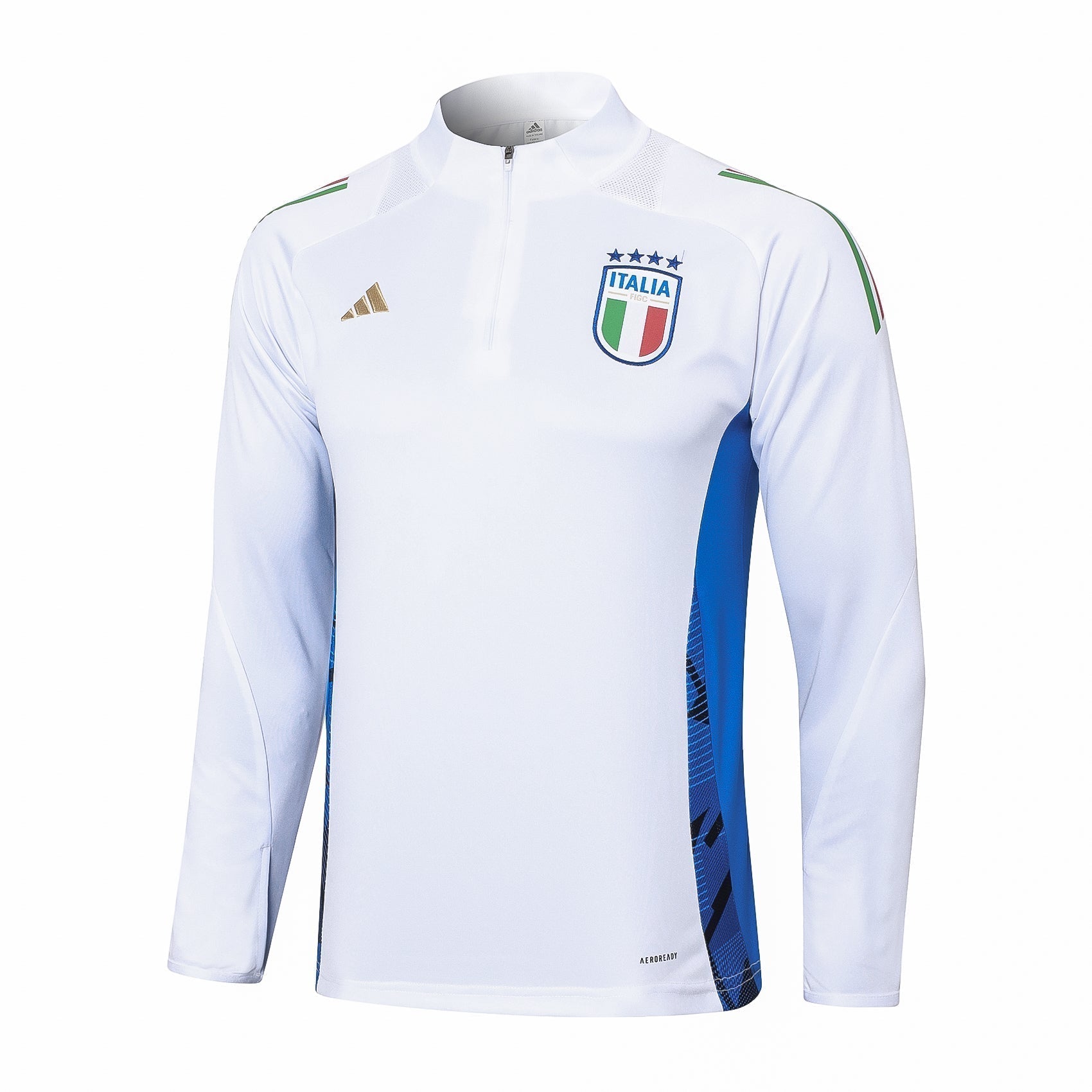 Italien 24-25 weißer Halbzip-Trainingsanzug
