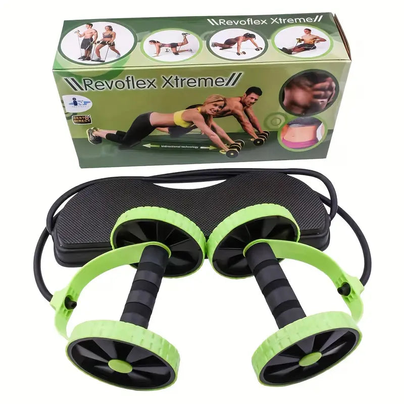 Rolo Abdominal com Almofada para Joelhos e Corda de Tensão