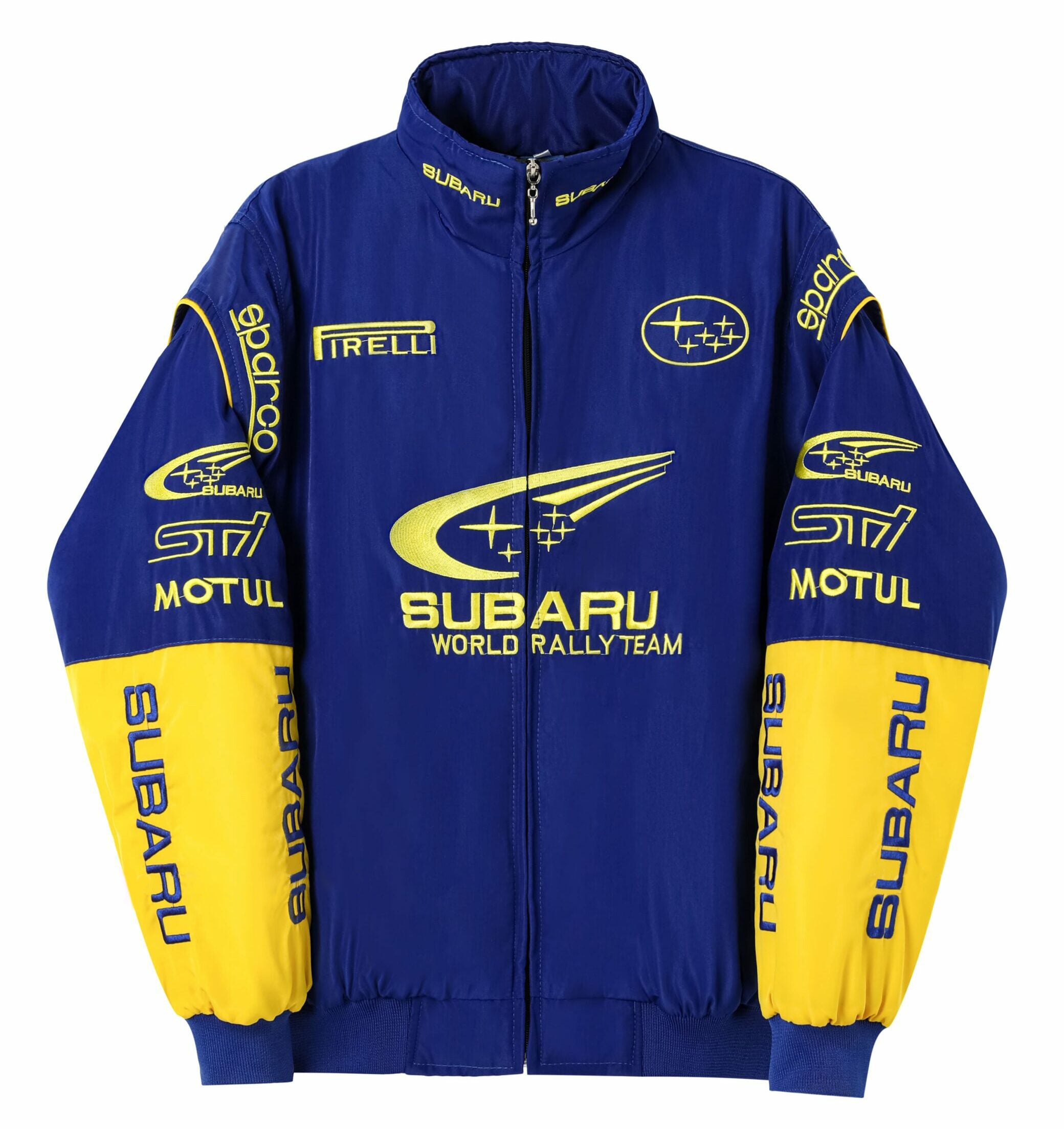 Subaru World Rally Team Jacke – Blau & Gelb Motorsport Racing Reißverschlussjacke