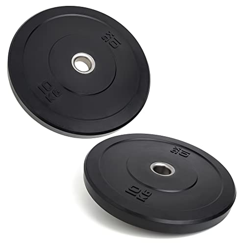 Placas de Peso Olímpicas Apoliam - Revestidas a Borracha - Conjunto de Pesos para Barra de 2 Polegadas
