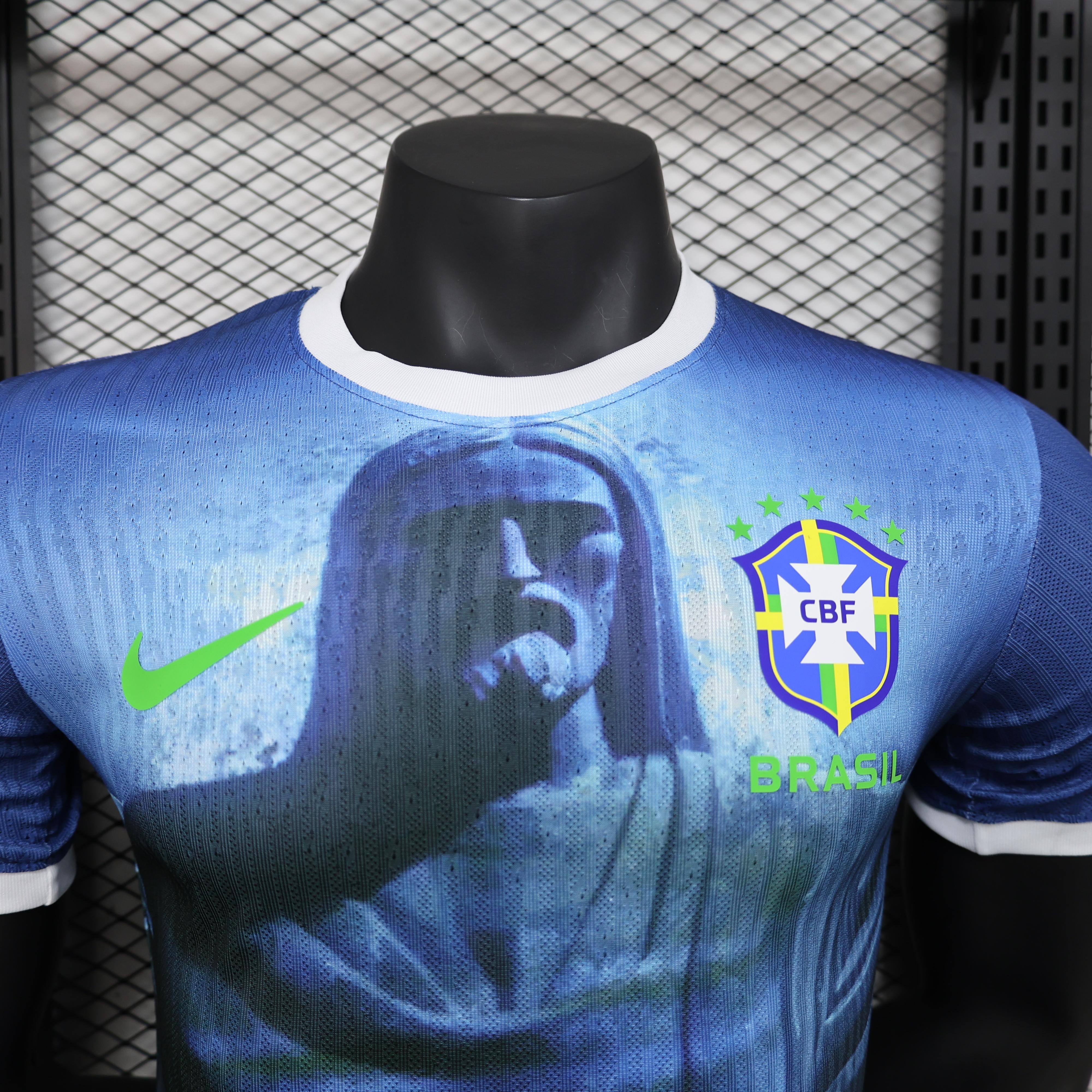 Brasilien Blau Jesus Christus Spezialtrikot