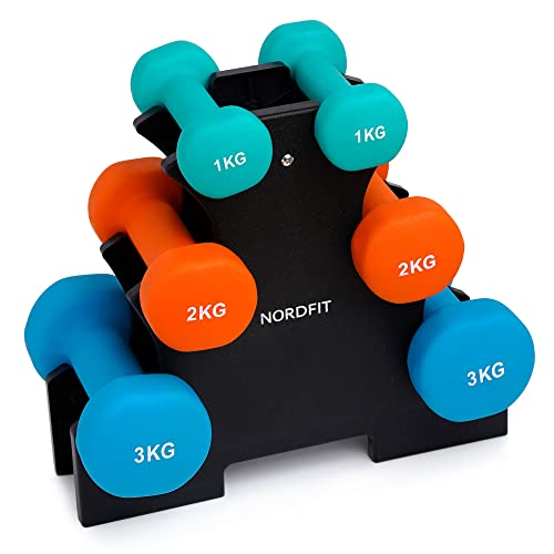 Halteres em Ferro Fundido Revestidos a Neopreno - Tamanhos de 1 a 5kg, vendidos em pares ou conjunto