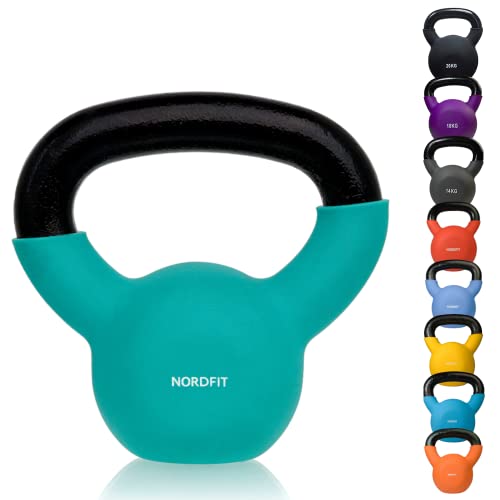 Pesos de Kettlebell em Ferro Fundido Revestidos a Neopreno Apoliam - Tamanhos de 4kg a 20kg