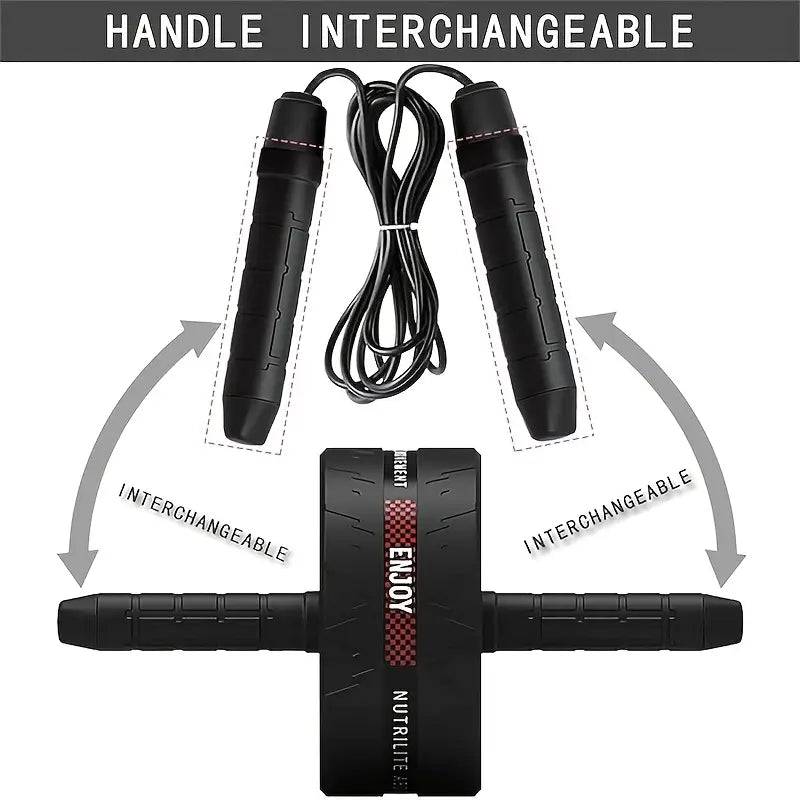 Rolo Abdominal com Pegas de Espuma - Equipamento de Exercício para o Core no Ginásio Doméstico