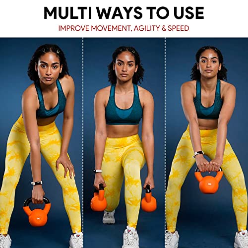 Apoliam Neoprene Coated Cast Iron Kettlebell Weights - Sizes 4kg to 20kg
