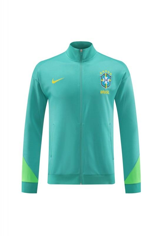 Brasilien 23-24 Grüner Trainingsanzug (Vollreißverschluss)
