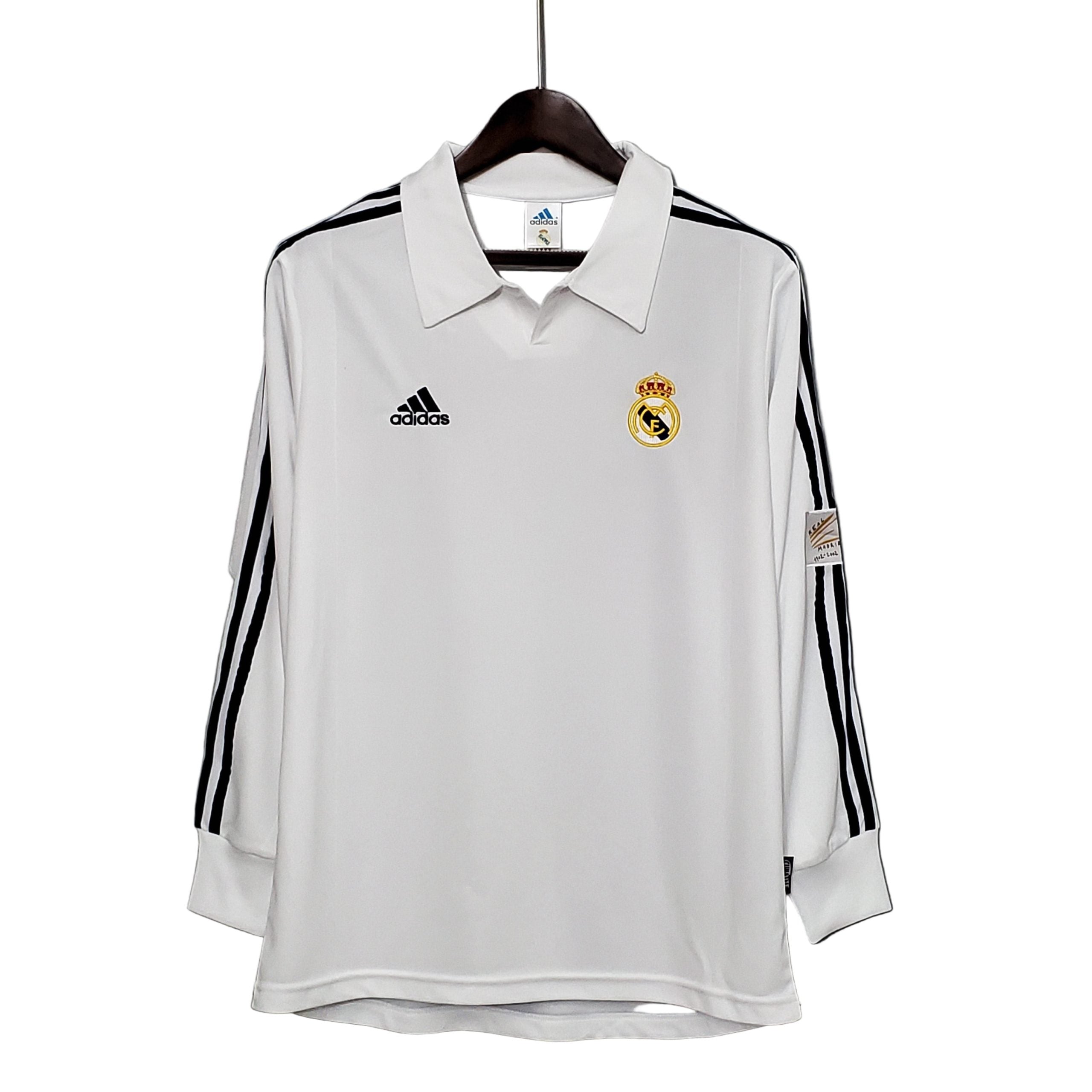 Camisola retro de manga comprida do Real Madrid 2001/2002