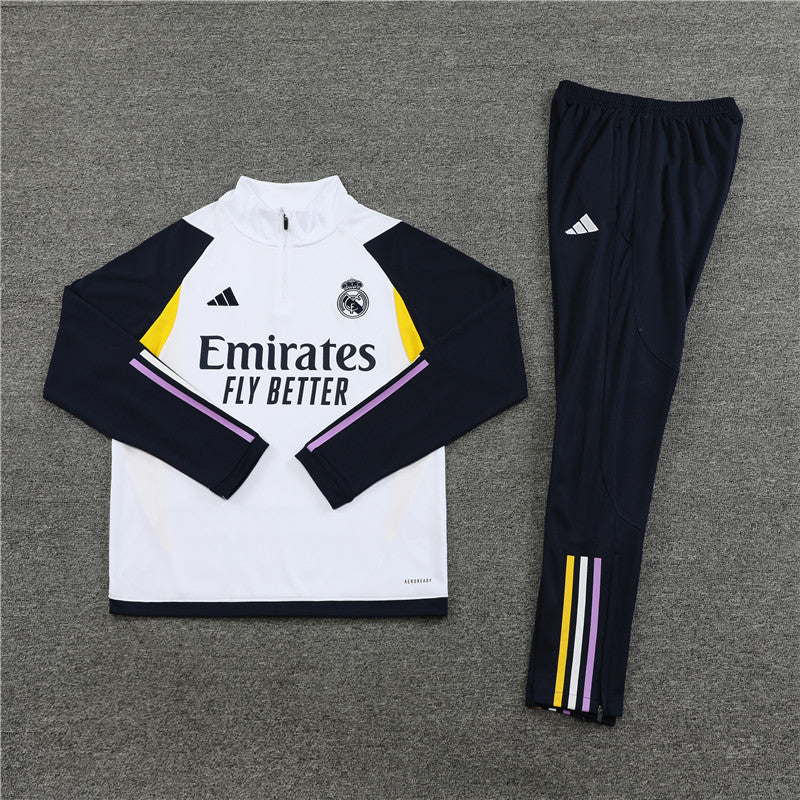 Real Madrid Trainingsanzug (Weiß) – Kinder