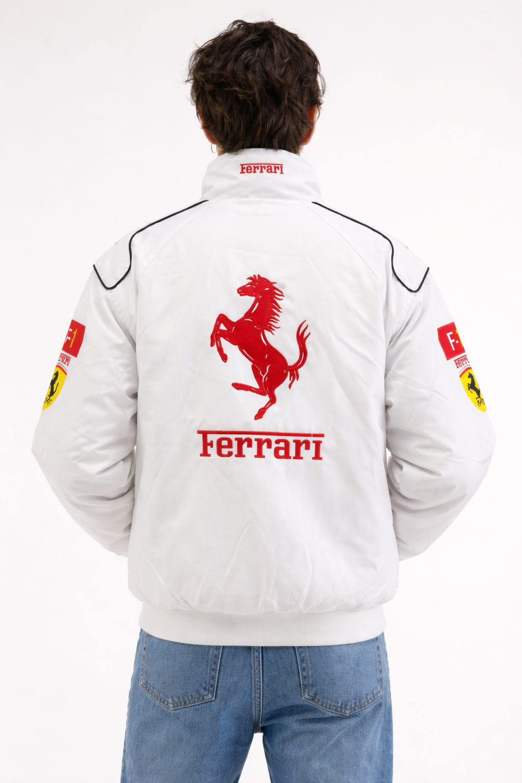 Giacca da corsa vintage Ferrari F1 Bianca