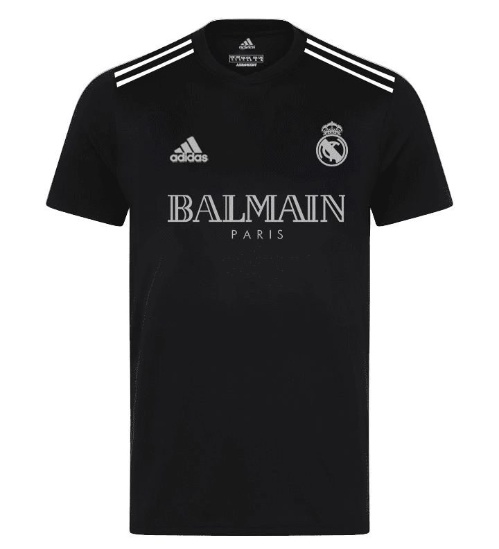 REAL MADRID x BALMAIN Schwarzes Shirt