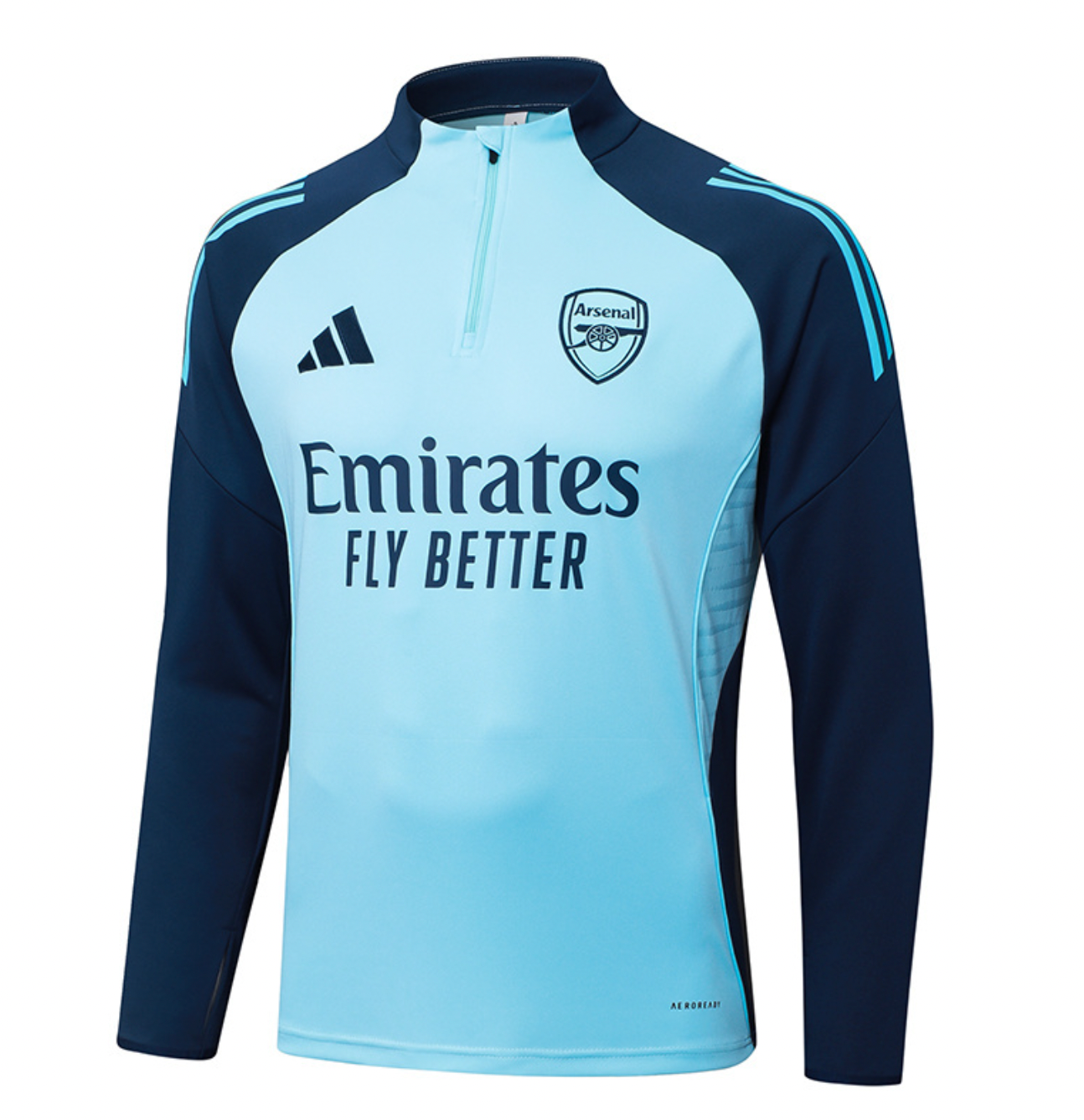 Arsenal 2025/2026 Hellblauer Trainingsanzug mit Halb-Reißverschluss