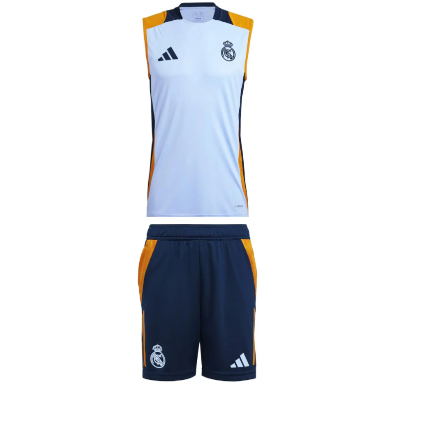 Real Madrid Conjunto de Treino Pré-Jogo de Verão Sem Mangas 2024/2025