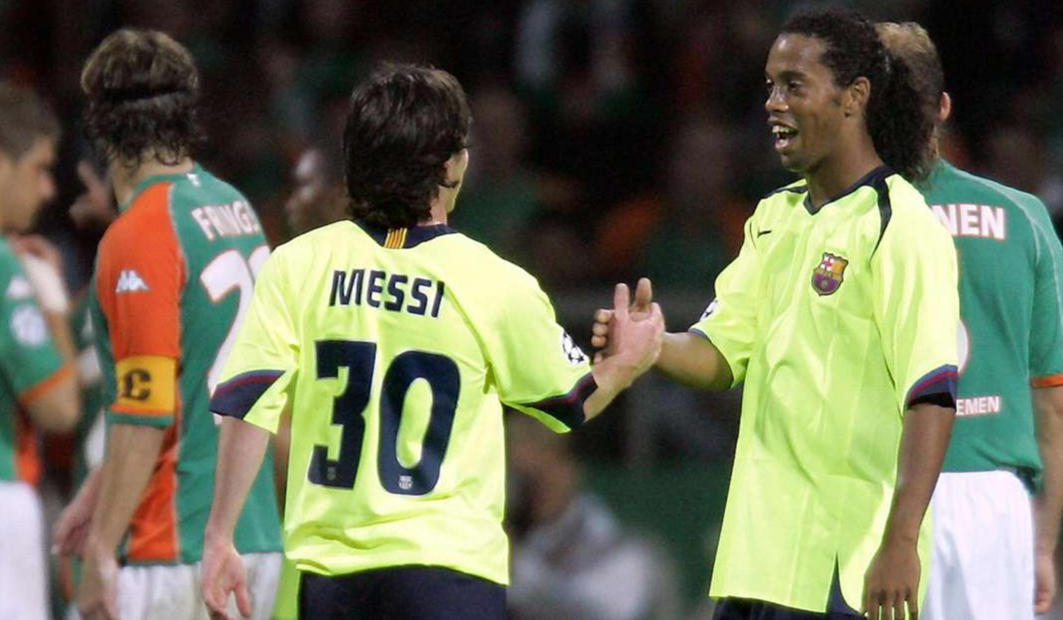 Barcelona 2005-2006 Auswärts Retro Trikot (limettengelb)