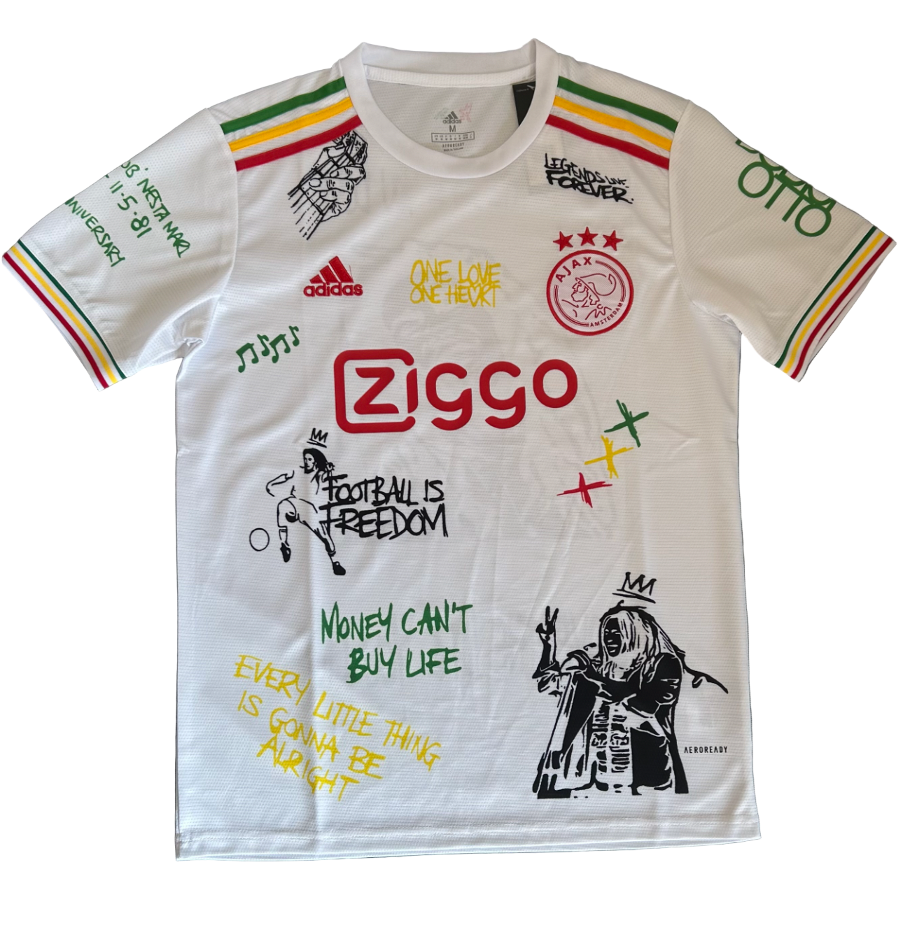 Maglia bianca Ajax Bob Marley