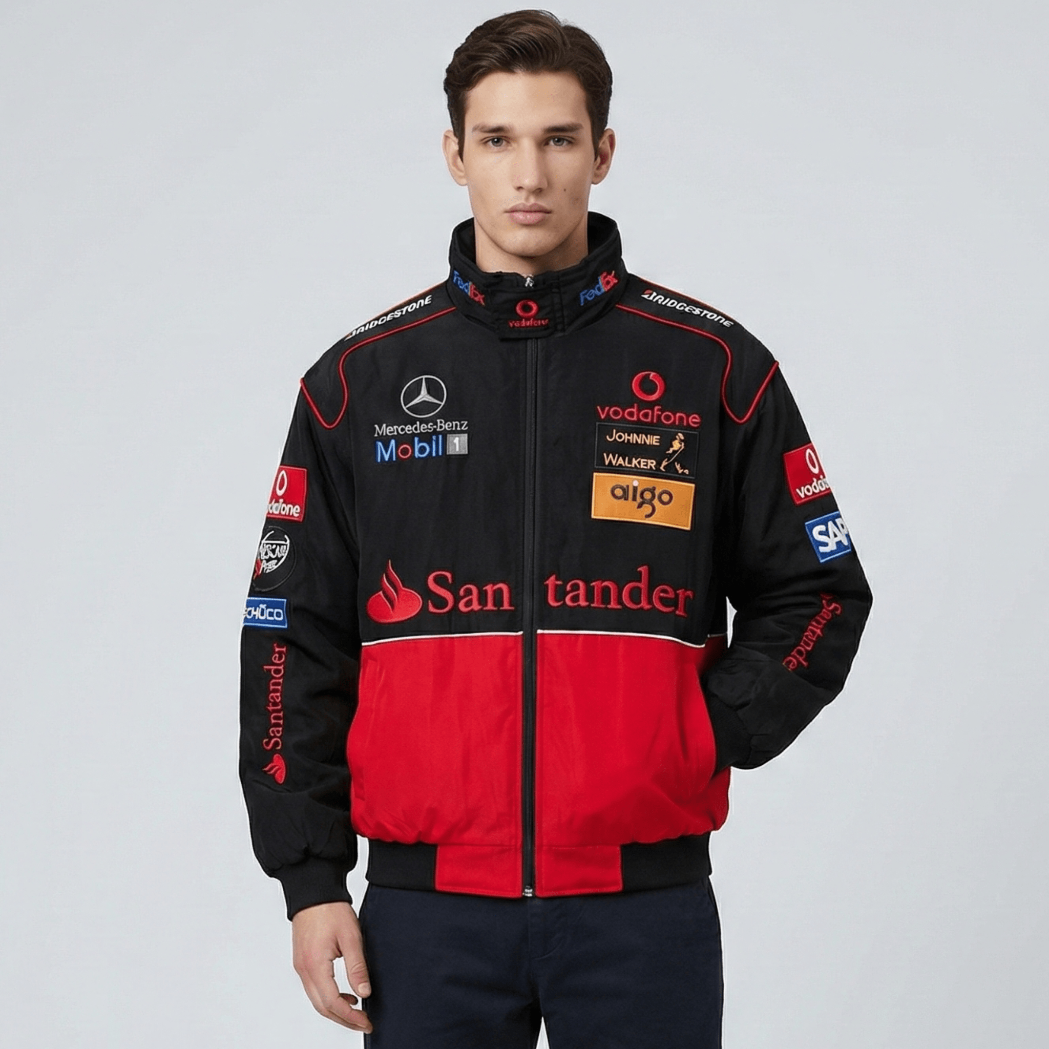 McLaren F1 Rennteam Jacke – Vodafone Mercedes Motorsport Reißverschluss-Mantel