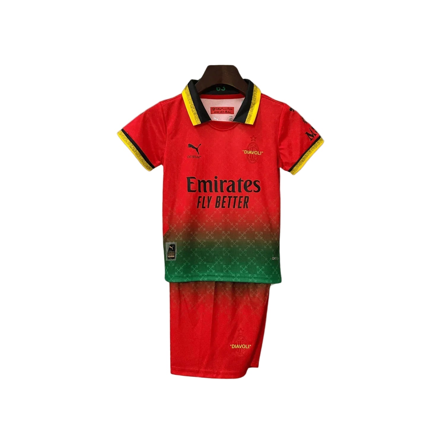 AC Mailand Off-White Rotes Kindertrikot 2025/2026