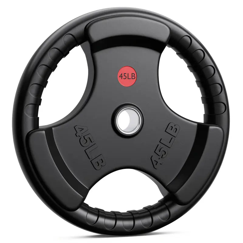 Placa de Peso Ergonómica com Pegada de Borracha de 10LB – Orifício de 2 Polegadas