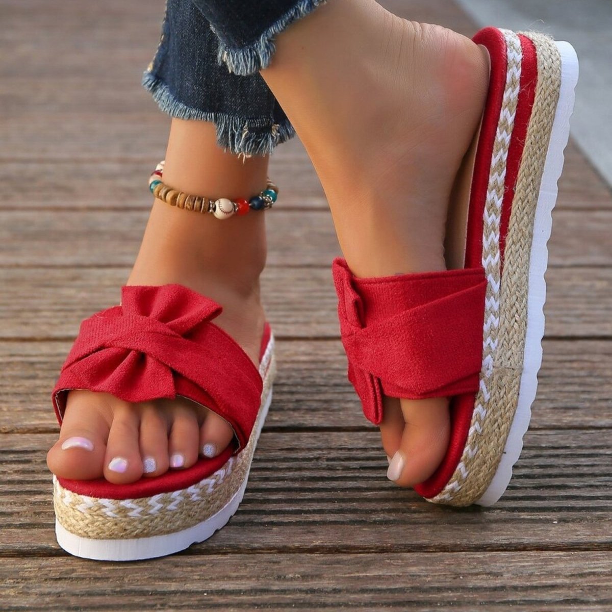 Bow Platform Comfort Sandals