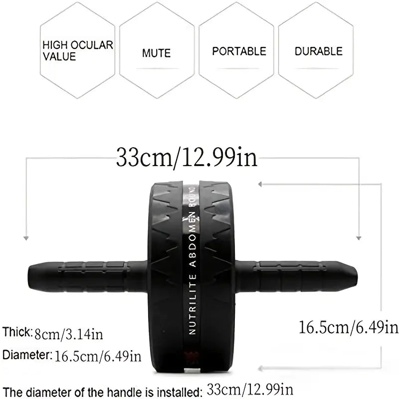 Rolo Abdominal com Pegas de Espuma - Equipamento de Exercício para o Core no Ginásio Doméstico