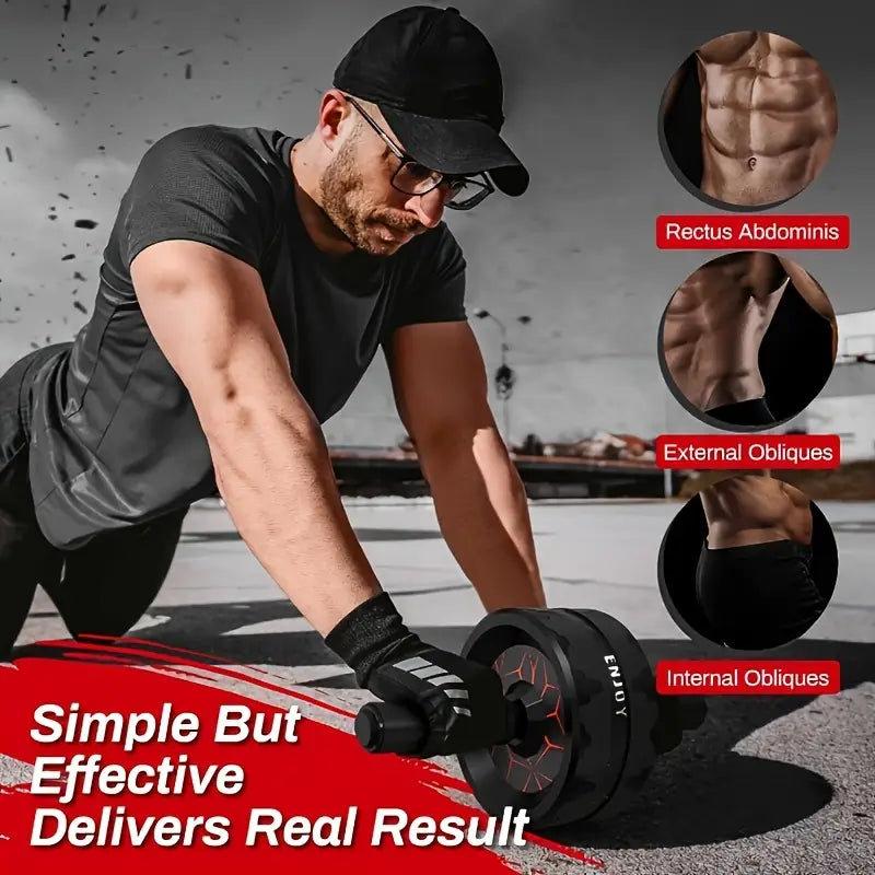 Rolo Abdominal com Pegas de Espuma - Equipamento de Exercício para o Core no Ginásio Doméstico