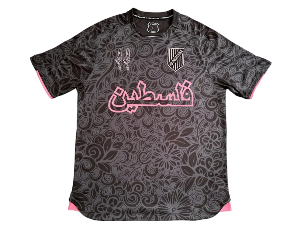 FC Palestina x Farrah Azam Kollaborationsshirt Schwarzes Kit