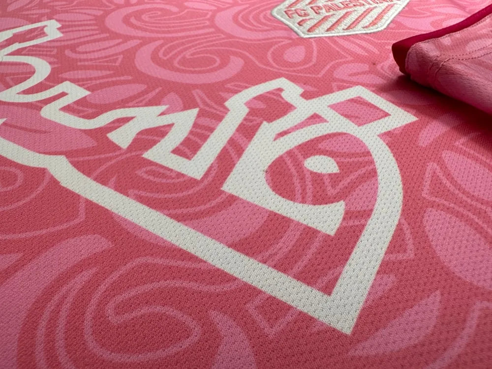 FC Palestina x Farrah Azam Kollaborationsshirt Palästina Pink Kit