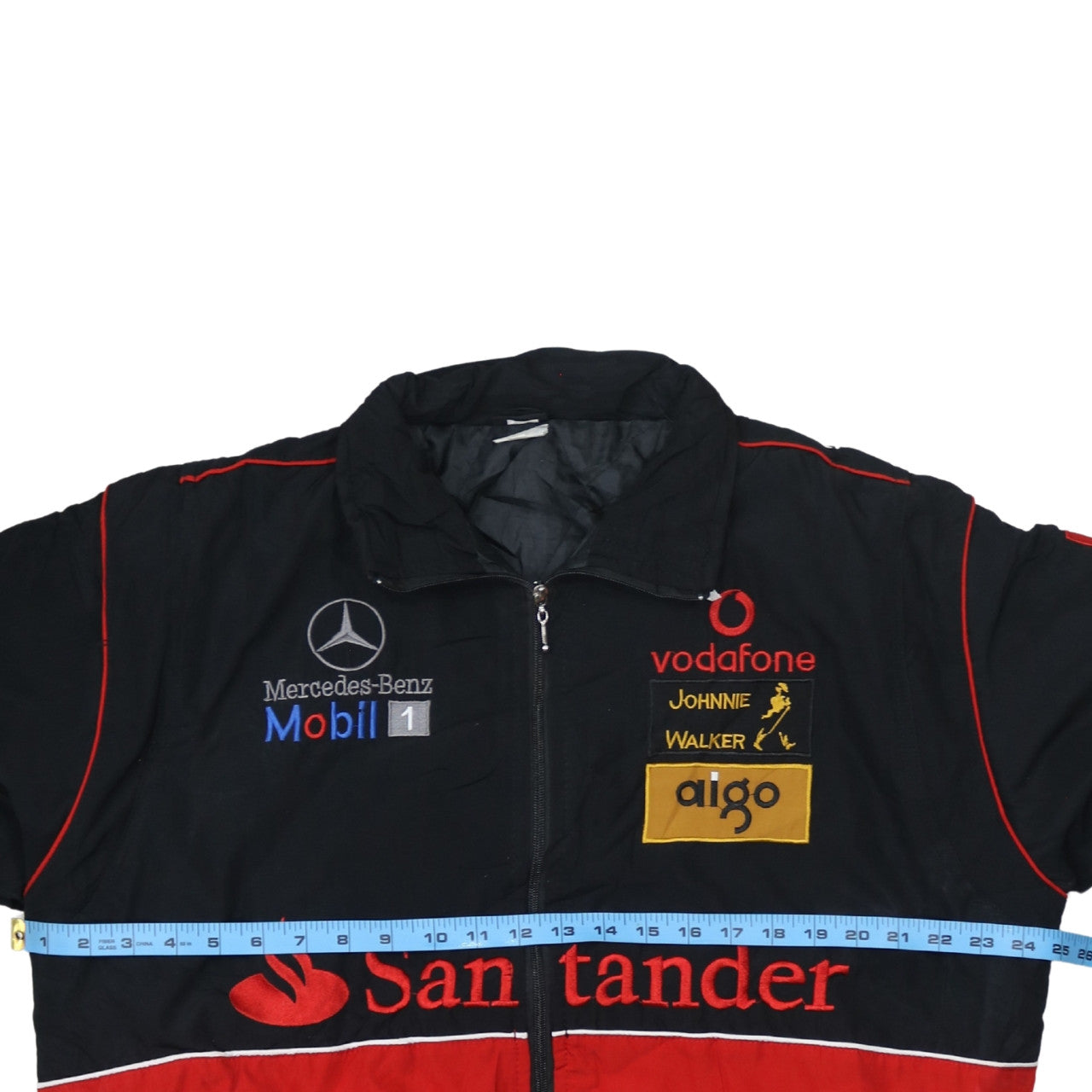 Giacca Nascar Mercedes-Benz Nera e Rossa Uomo XL Ricamata con Loghi McLaren Bomber Racing