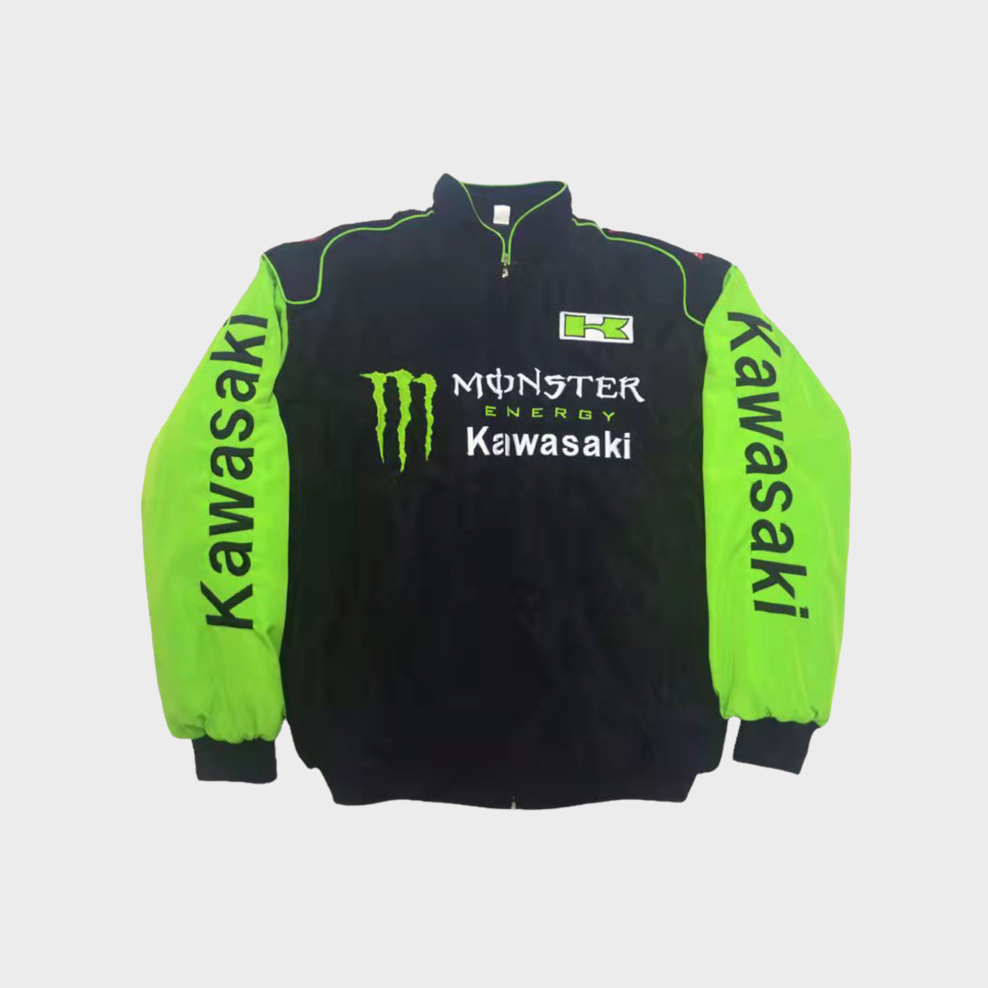 Kawasaki Monster Energy Racing Team Jacke – Schwarz/Grün Motorsport Oberbekleidung
