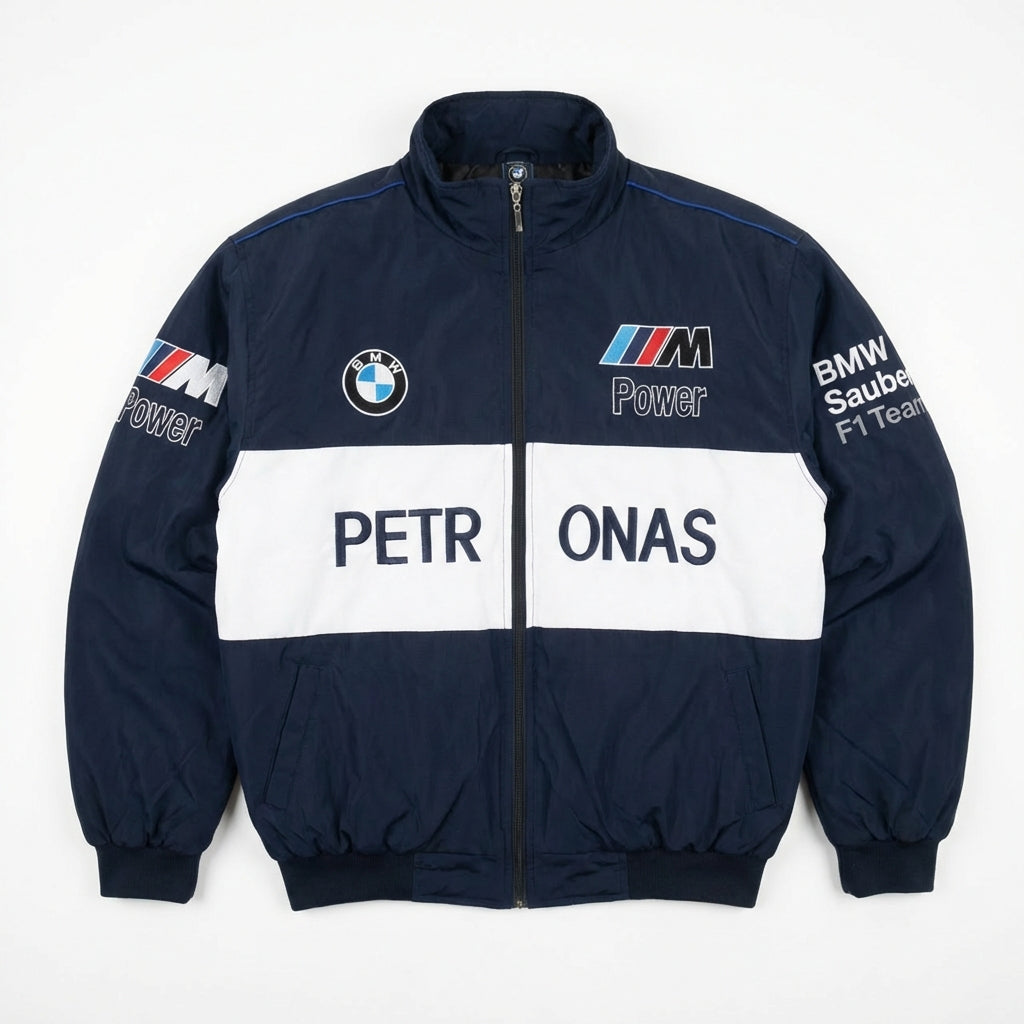 BMW Sauber F1 Team Reißverschlussjacke Marineblau | M Power Petronas Racing Logos