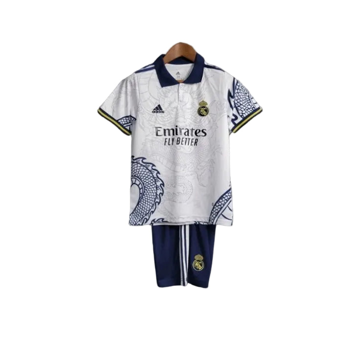 Real Madrid Weißes Drachen-Kindertrikot