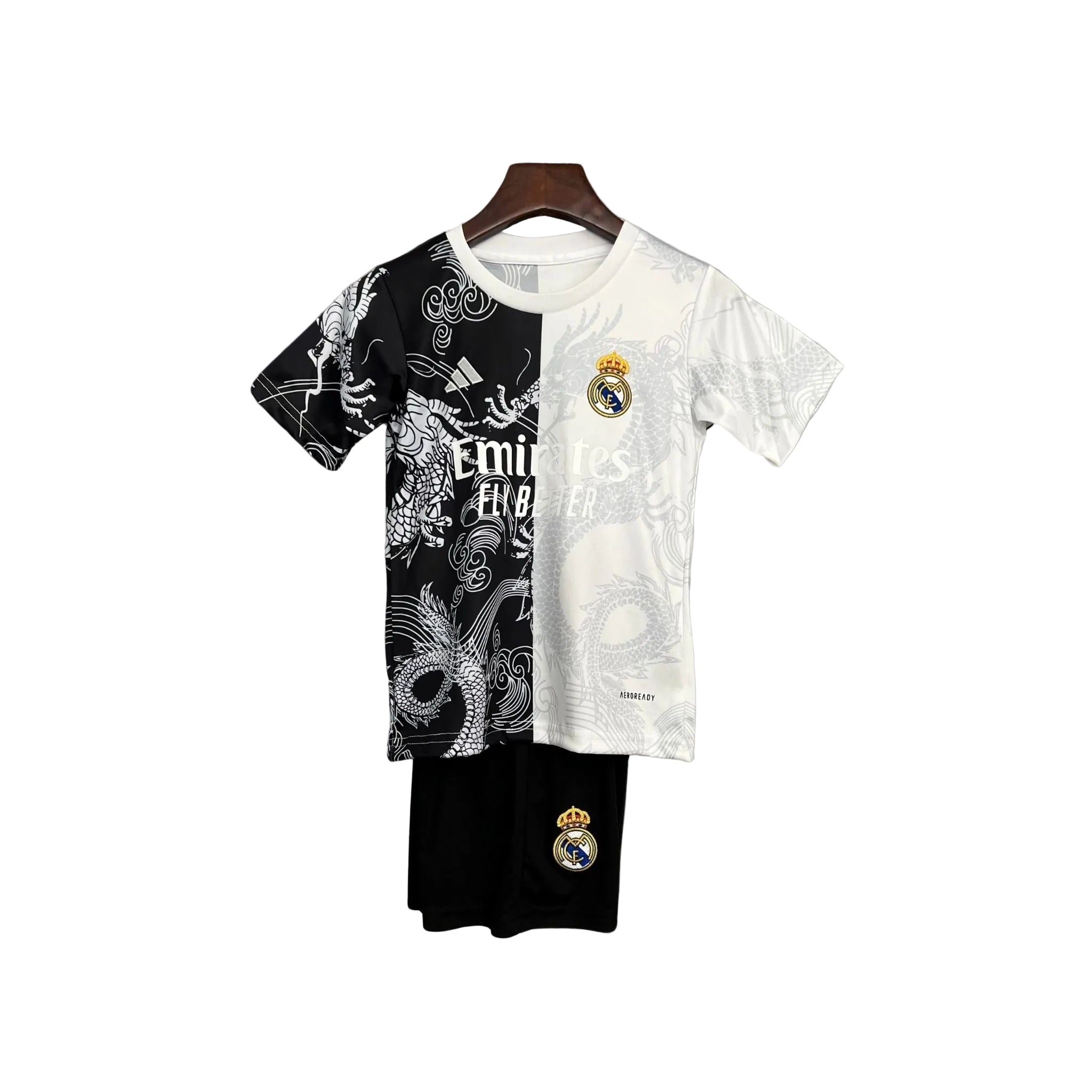 Real Madrid Halb weiß Halb schwarz Drache Kindertrikot
