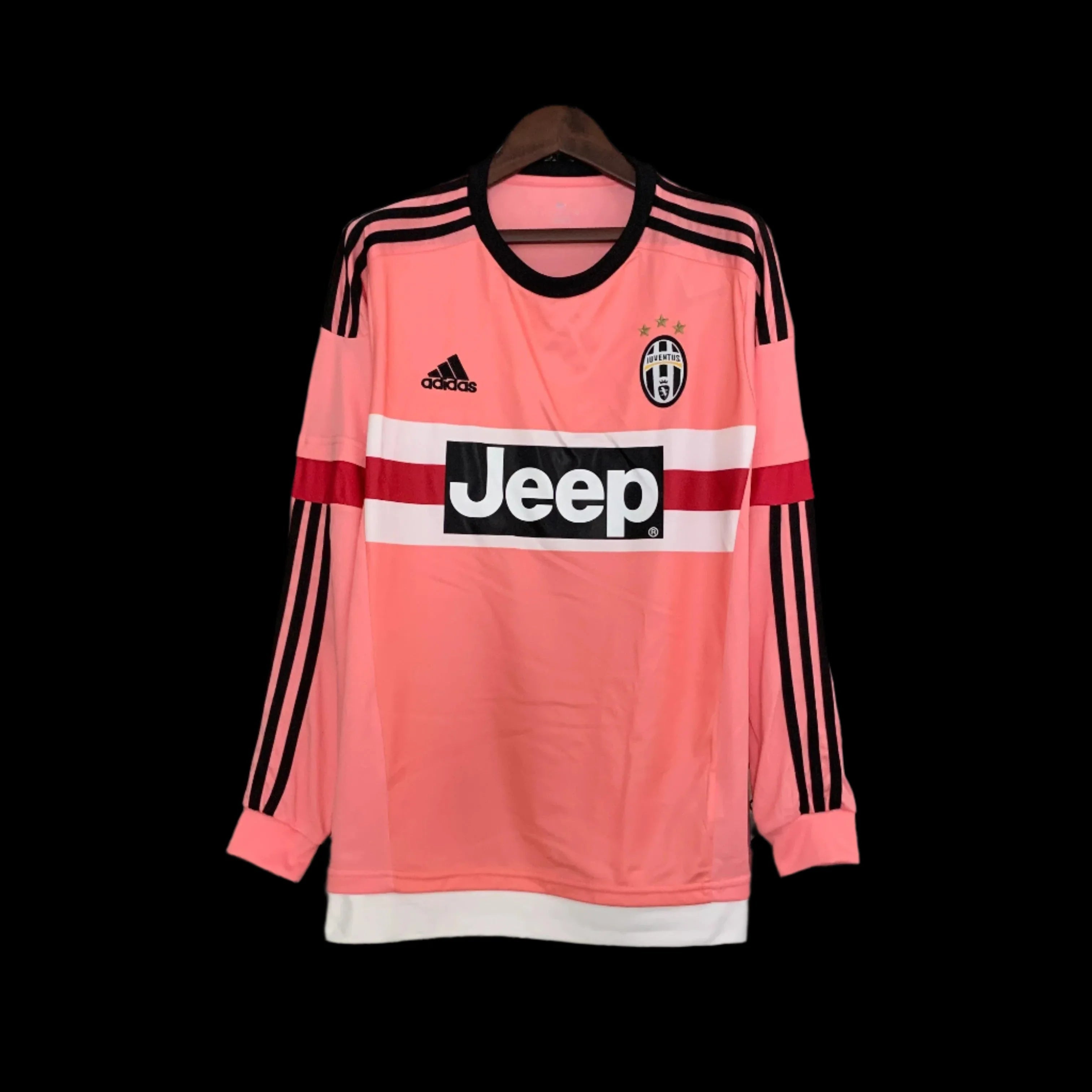 2015-2016 Juventus Auswärts Retro Trikot in Pink Langarm