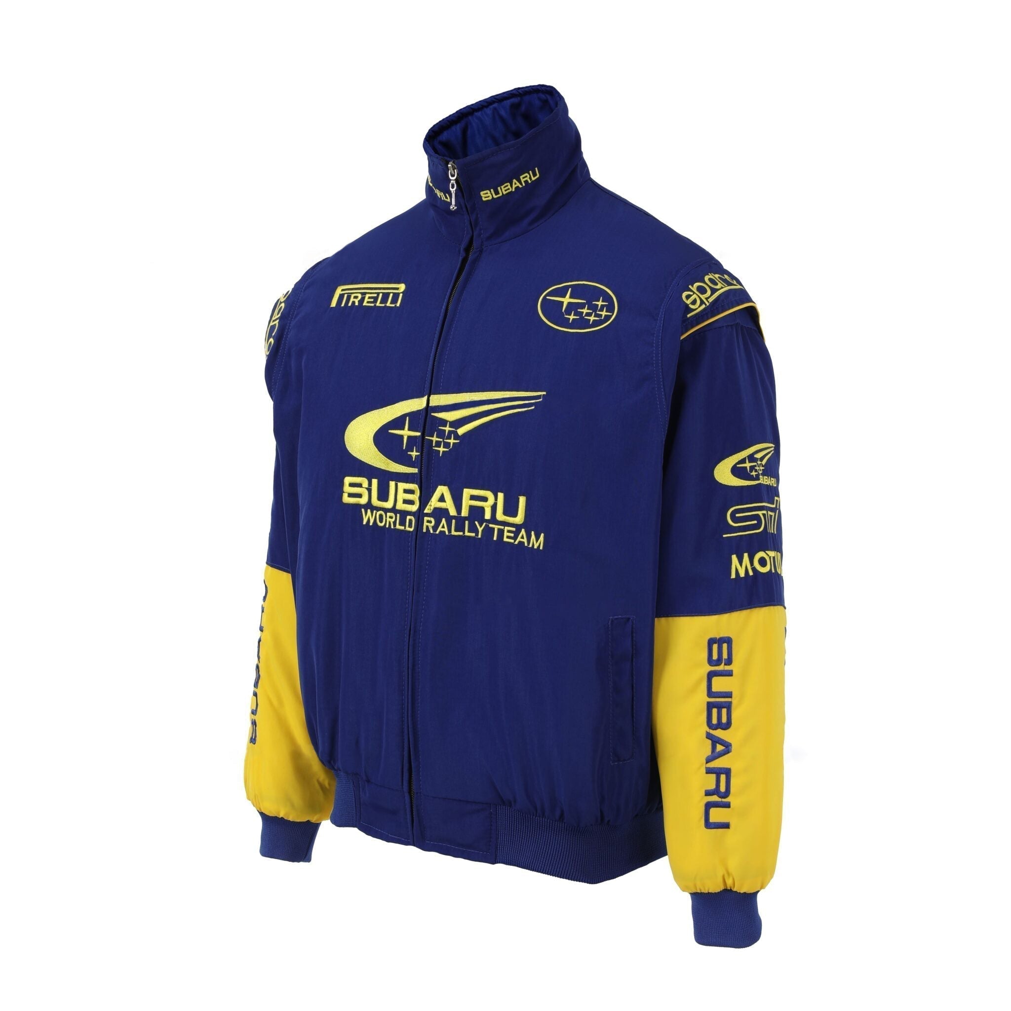 Subaru World Rally Team Jacke – Blau & Gelb Motorsport Racing Reißverschlussjacke