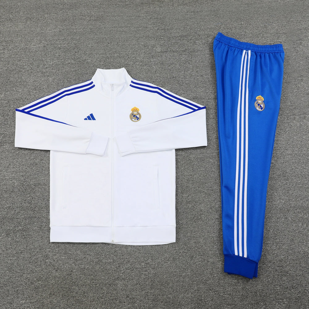 Real Madrid Weiß Blau mit durchgehendem Reißverschluss