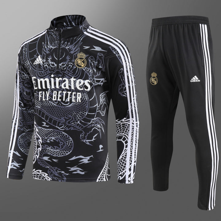 Real Madrid Schwarzer Trainingsanzug Drache Sonderedition