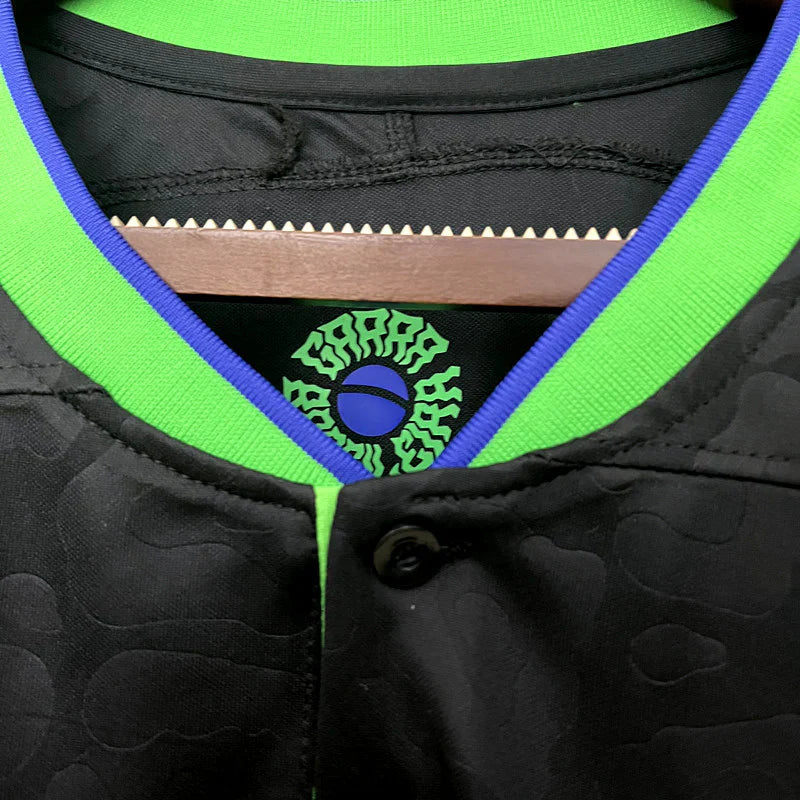 Brasilien Schwarzes Trikot Leopardenmuster 2024