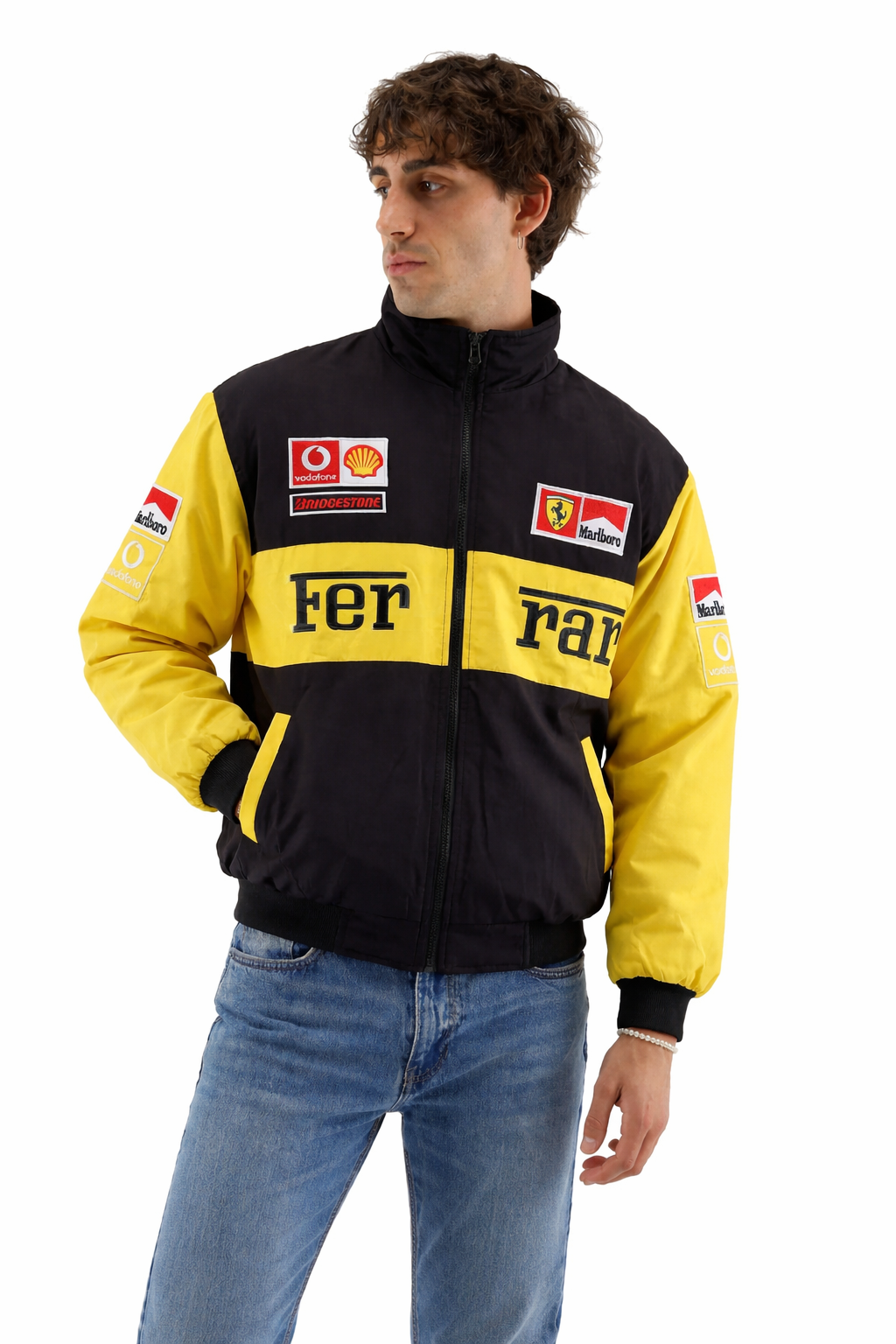 Ferrari Gelbe Vintage Rennjacke