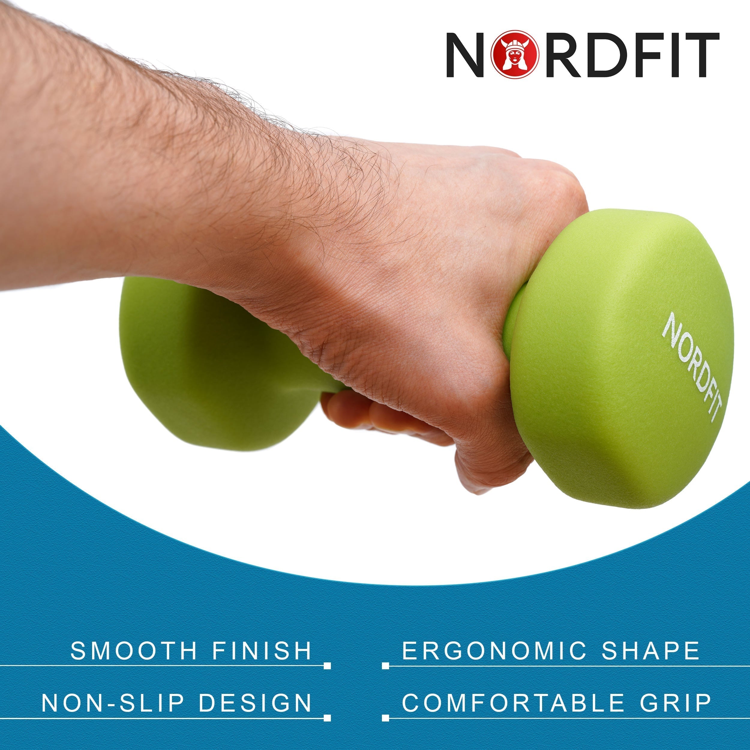 Neoprene Coated Cast Iron Dumbbells - Sizes 1-5kg, sold as pairs or a set