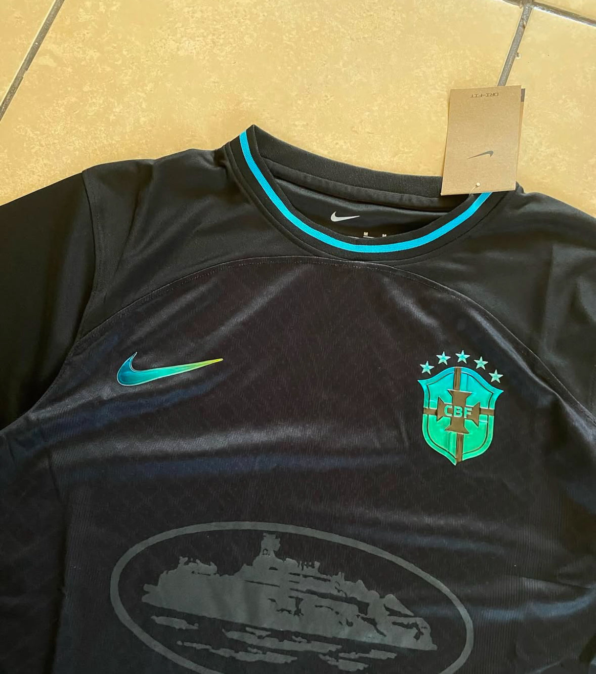 Brasilien x Corteiz Limitierte Schwarze Edition Trikot