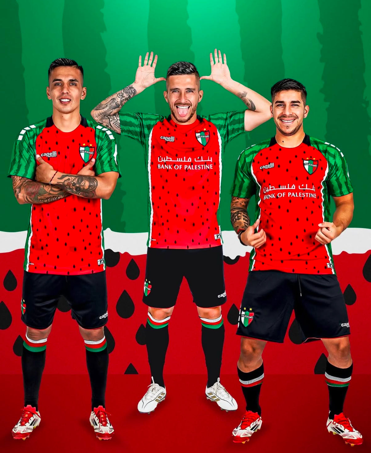 Palästina Wassermelonen Fußballtrikot Pelestino 2025/2026