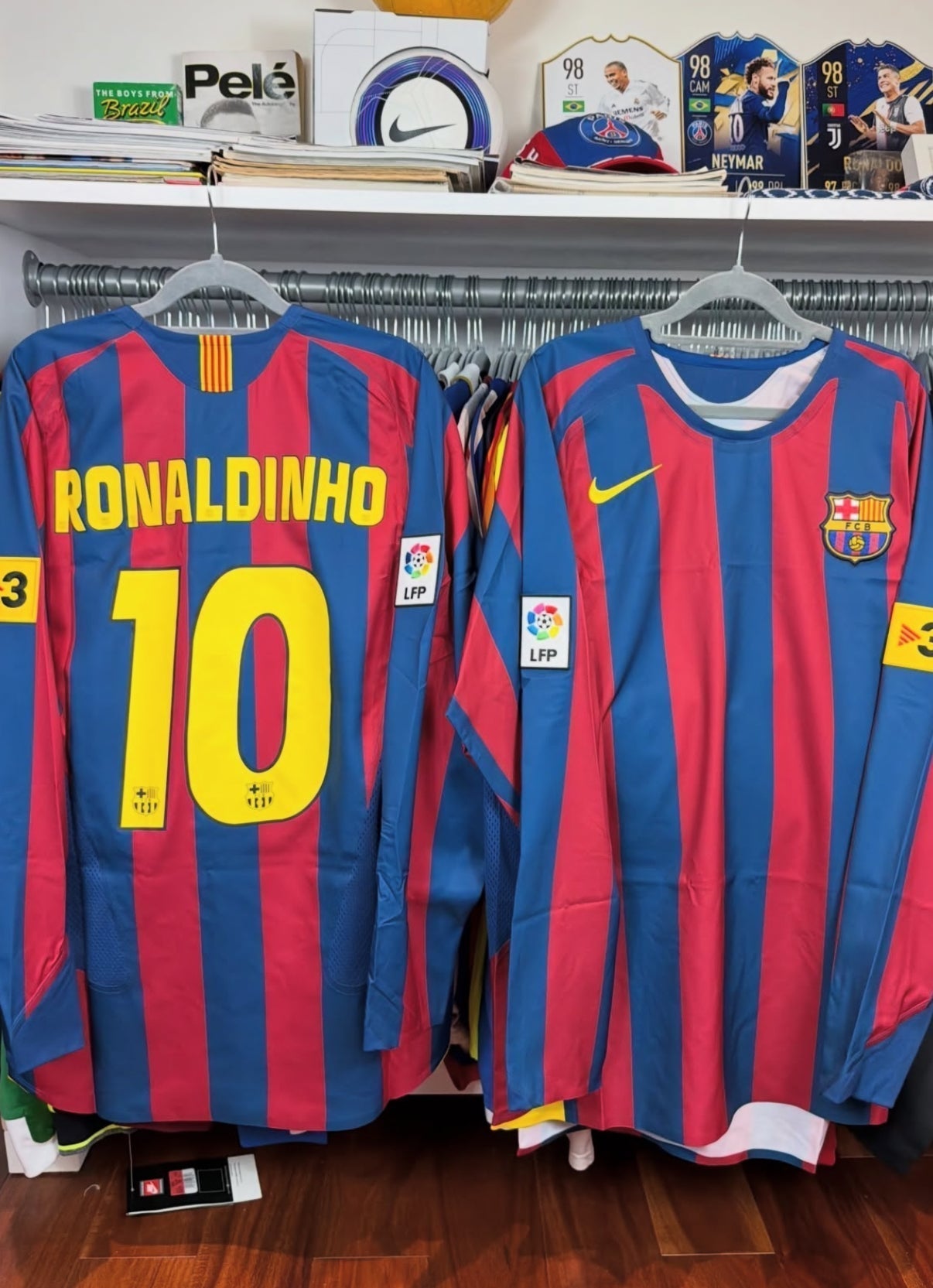 Ronaldinho Retro-Trikot Langarm Barcelona 2005