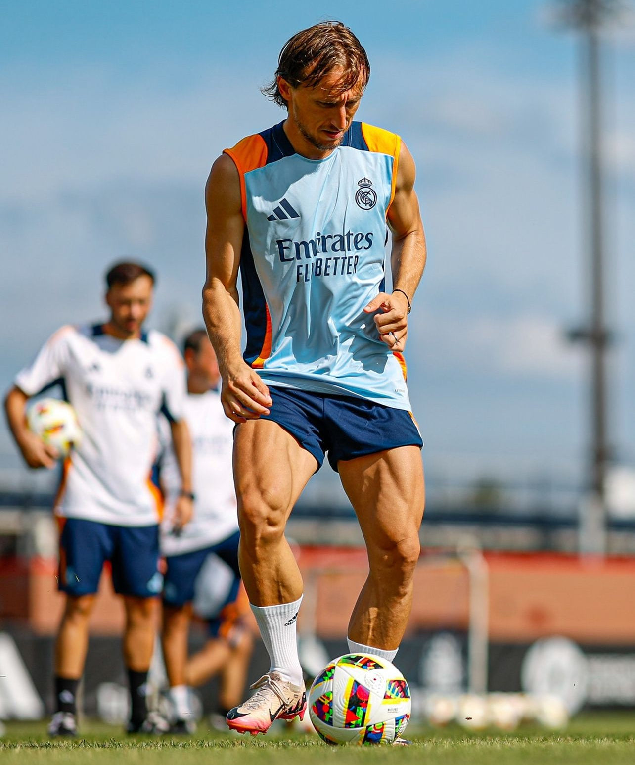 Real Madrid Conjunto de Treino Pré-Jogo de Verão Sem Mangas 2024/2025