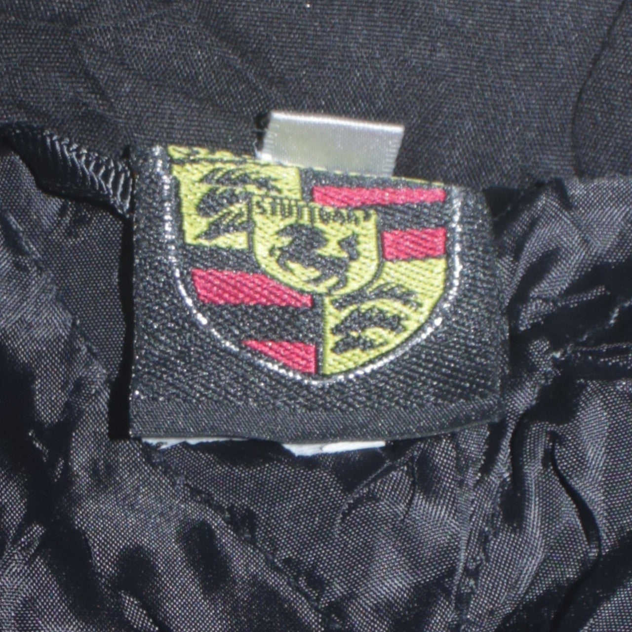 Porsche Schwarze Nascar Jacke Herren XLarge Bestickte Logos Reißverschluss vorne Racing Oberbekleidung