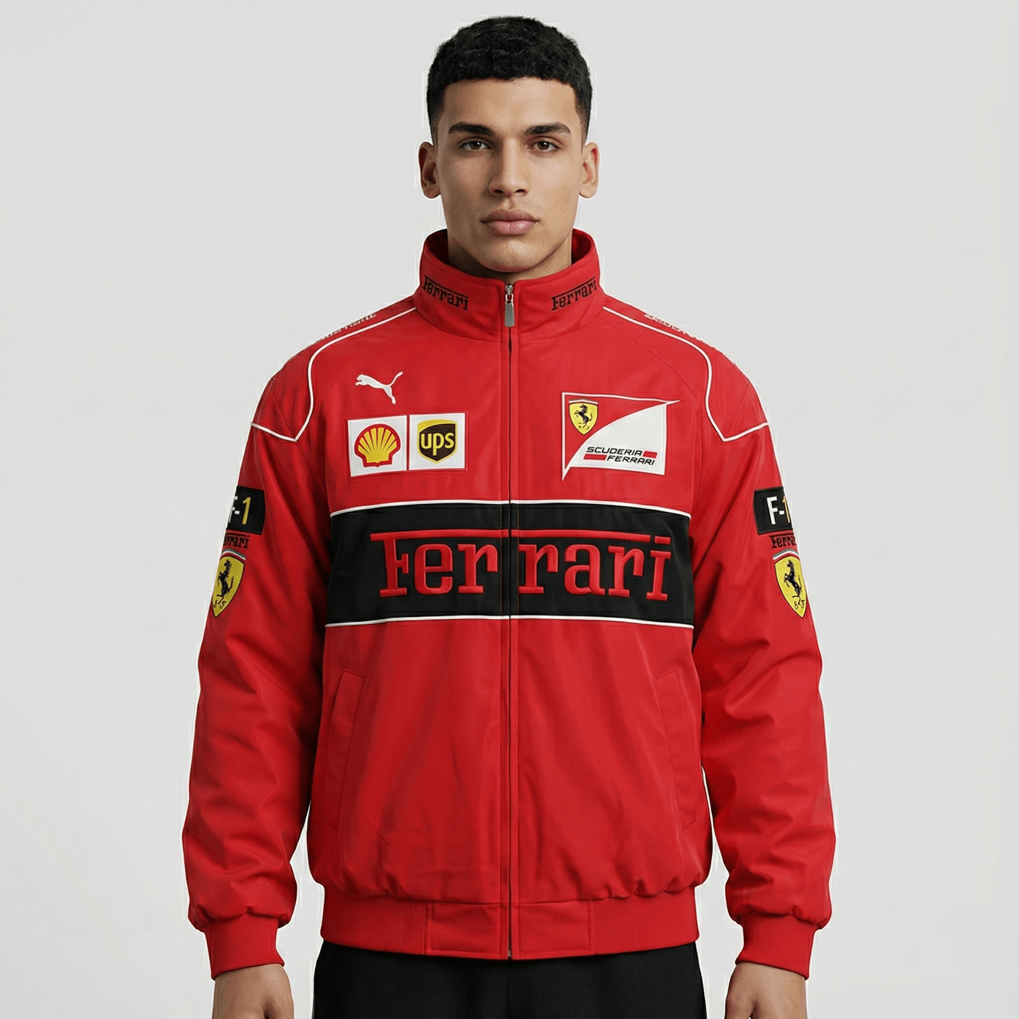 Giacca Team Corse Rari F1 – Giacca Scuderia Motorsport Rossa con Zip