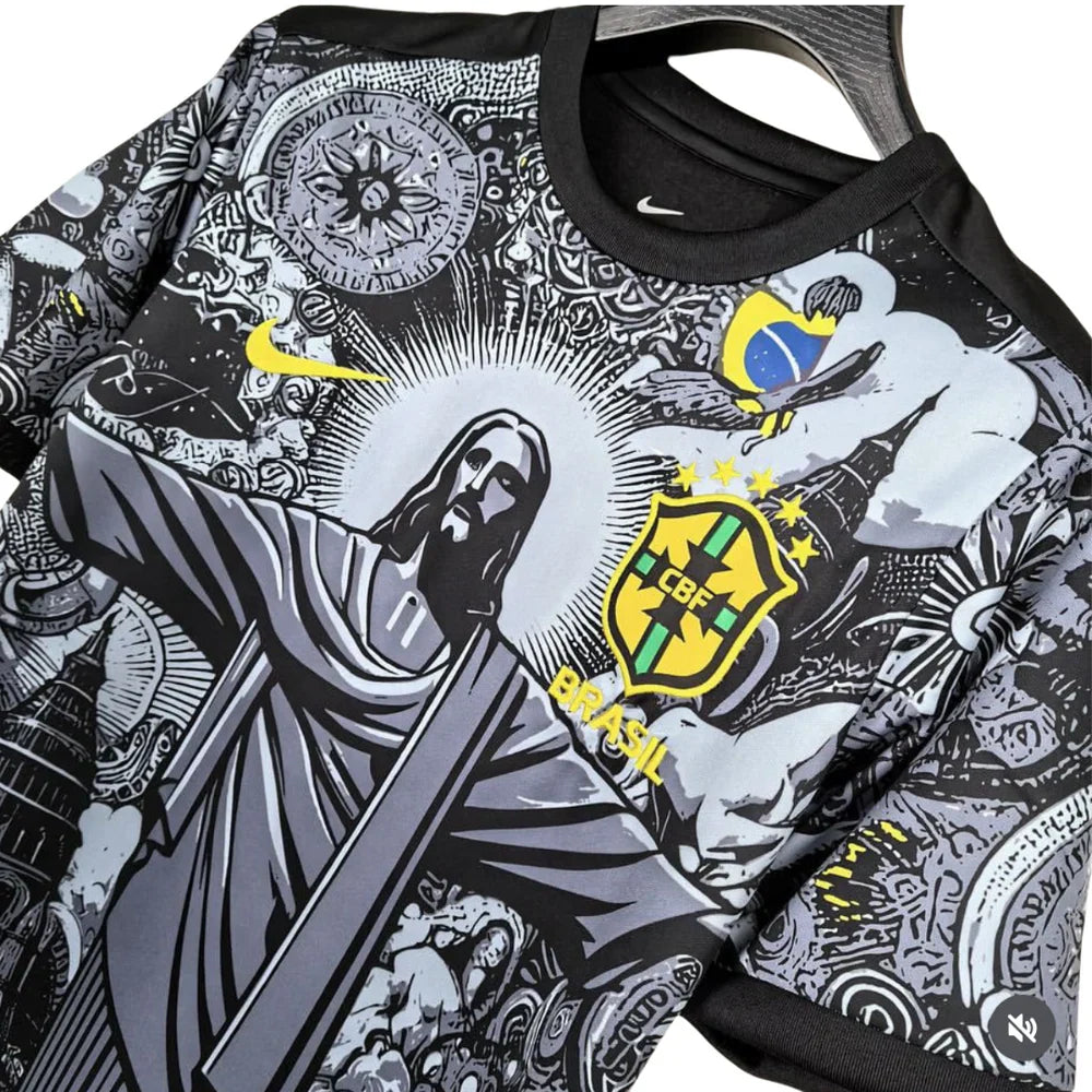 Brazil Christ the Redeemer Special Edition Jersey - Midnight Black