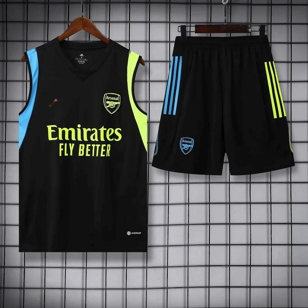 Arsenal Aufwärmtraining Ärmelloses schwarzes Sommer-Set 2023/2024