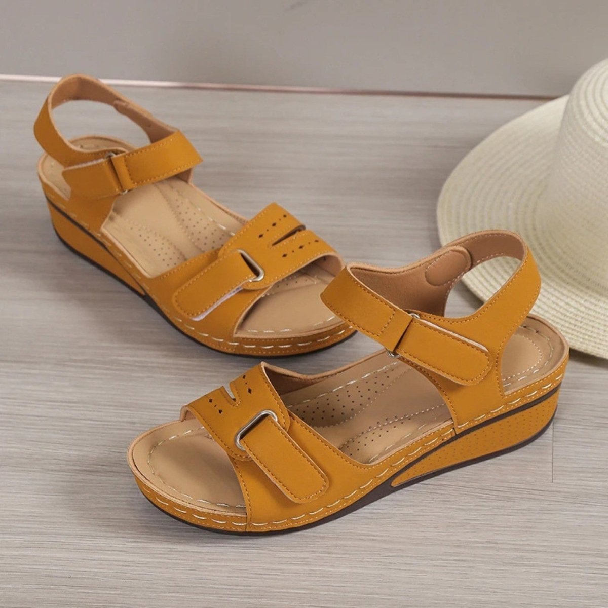 Adjustable Comfort Wedge Sandals
