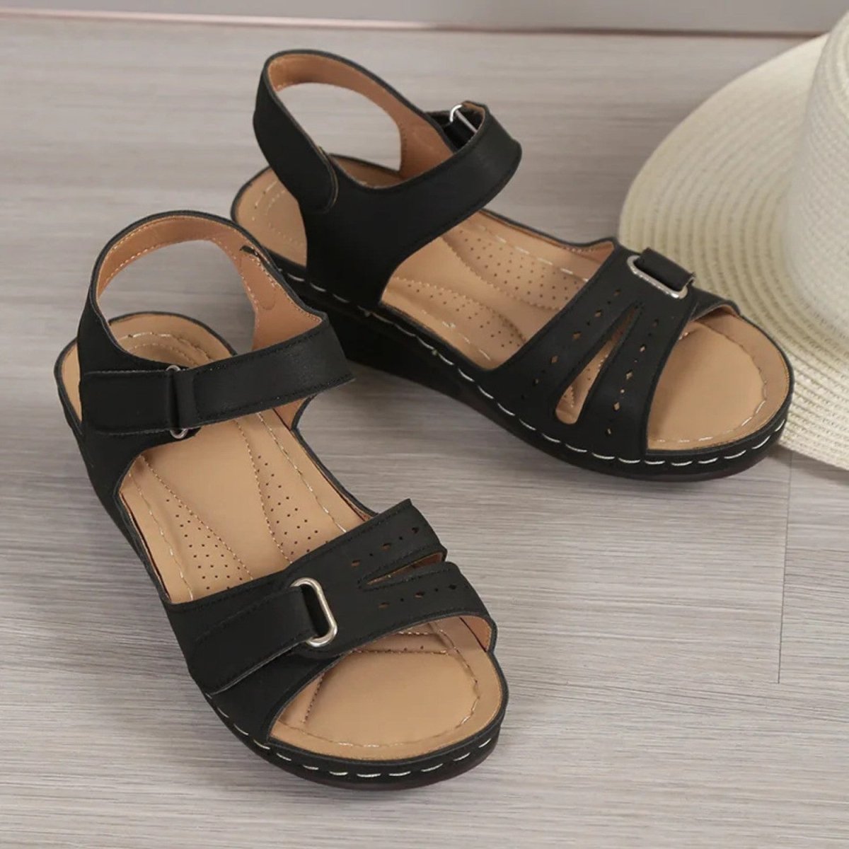 Adjustable Comfort Wedge Sandals