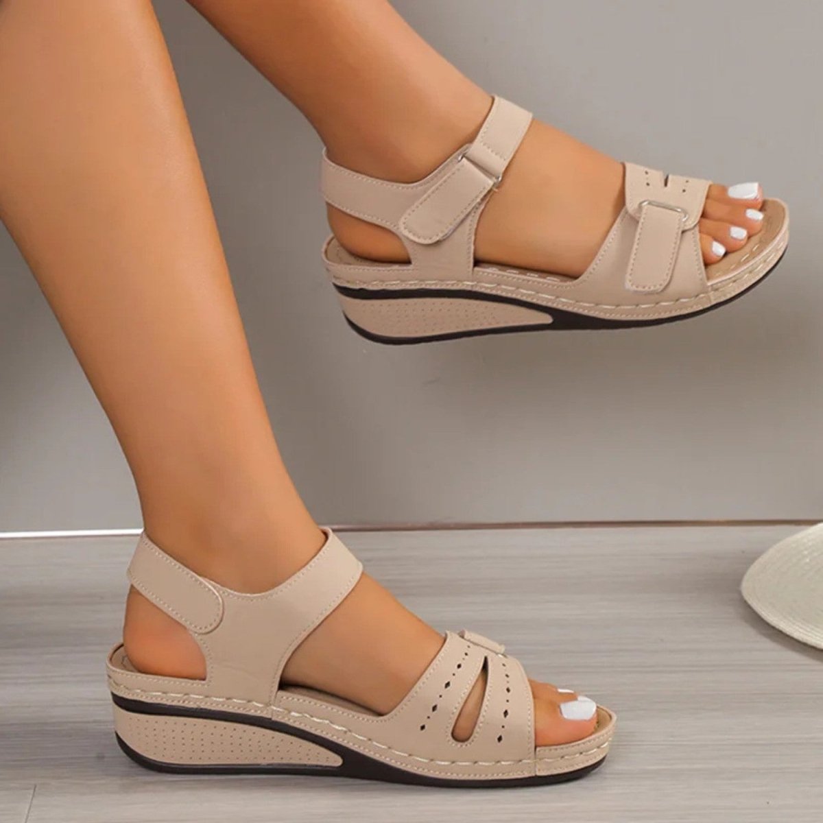 Adjustable Comfort Wedge Sandals