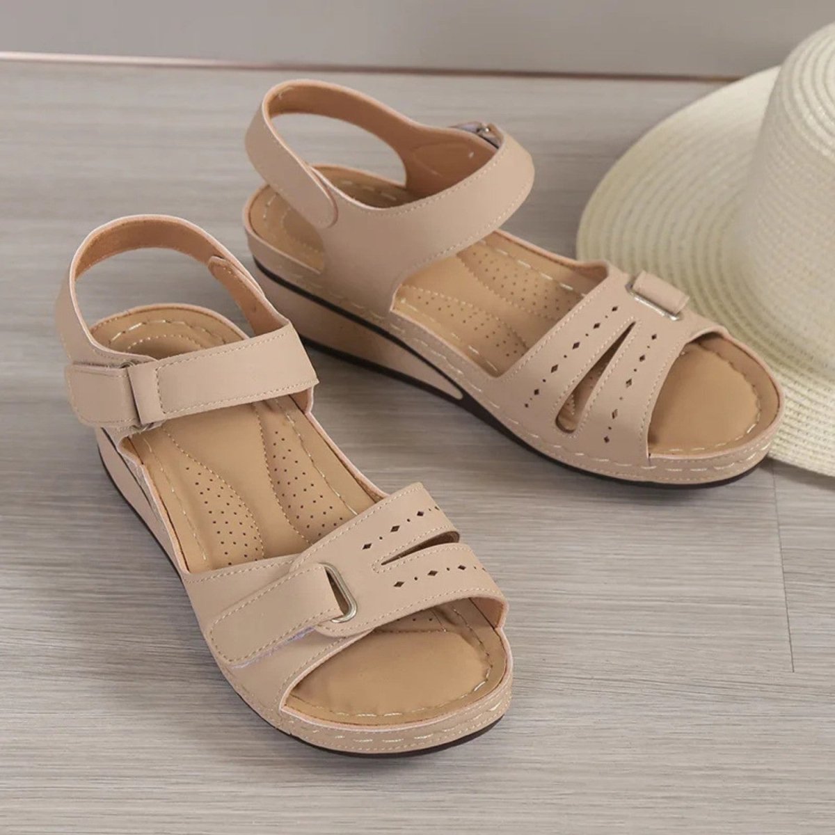 Adjustable Comfort Wedge Sandals